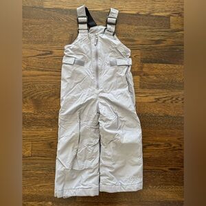Columbia Kids Snow Bib Overalls in Light Gray, Size: 3T
